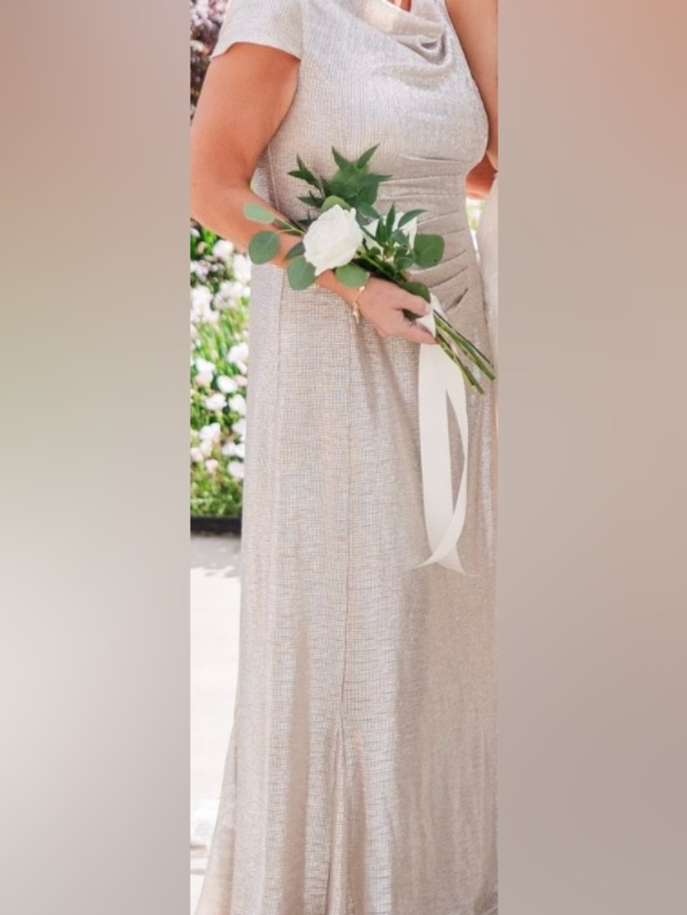 Adrianna Papell Taupe Metallic Dress - Picture 6 of 16
